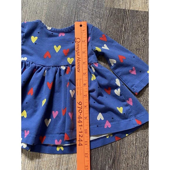 Hanna Andersson Baby Dress 0-3 Months Blue Hearts Infant Newborn Skater Dress - Picture 5 of 5